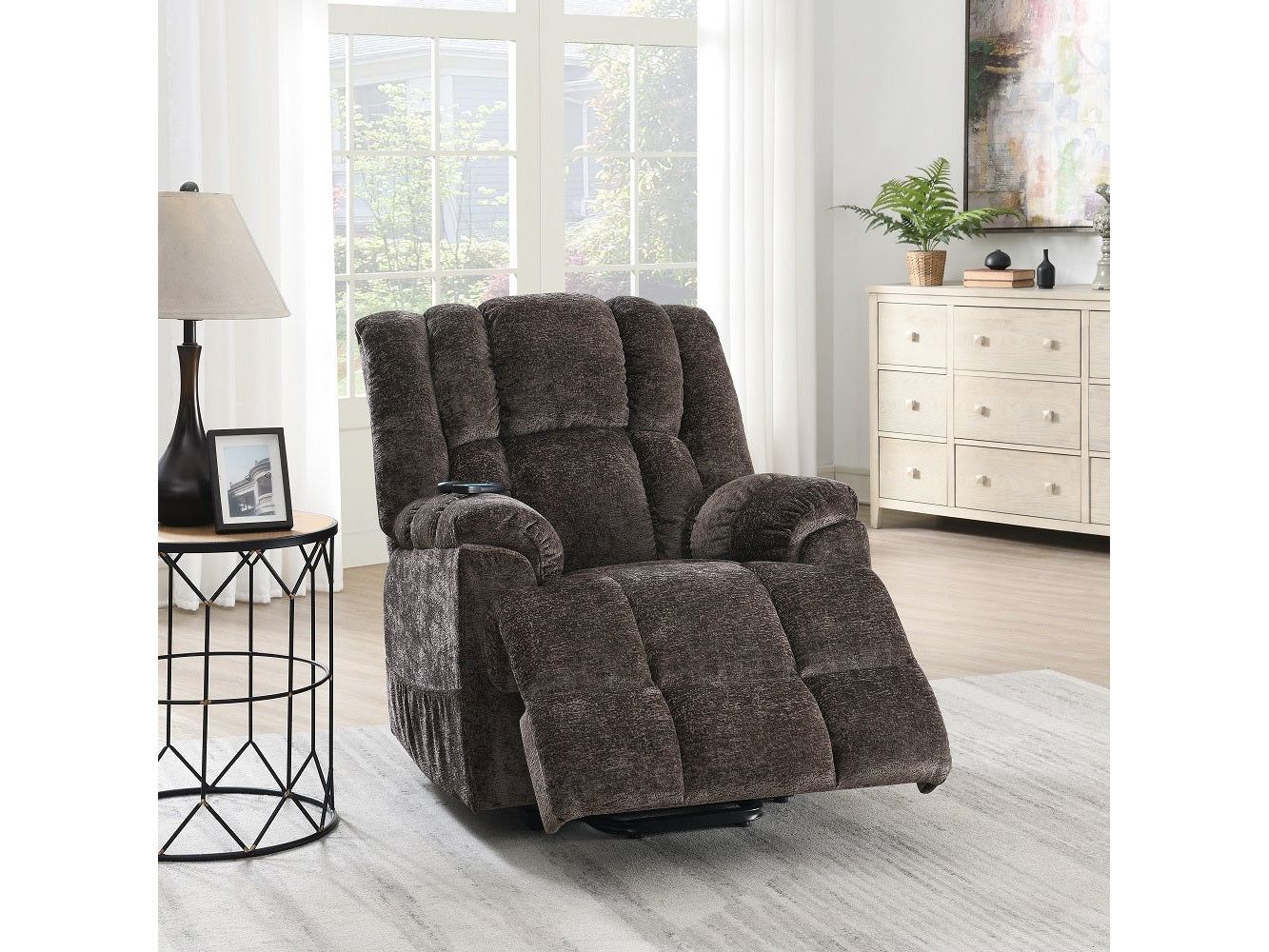 Pacay Brown Chenille Power Recliner
