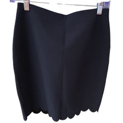 Banana Republic Dark Blue Scalloped Pencil Skirt Size 0 Petite 