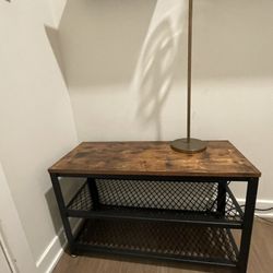 x2 Industrial Style Black Steel  Cage + Wood Top Low Media Storage Cabinets