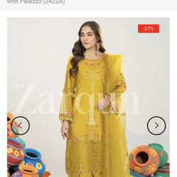 Pakistani Designer Shalwar Kameez Gharara Desi Wear Indian Embroidered Yellow 