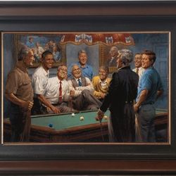 Peck & Gartner Andy Thomas Callin The Red Democratic Presidents Playing Pool 12×18 Picture Frame 