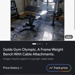 Golds Gym Olympic A Frame Set With Plates And Bench Bar