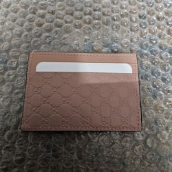 Gucci Micro Guccissima Soft Pink Leather Card Case Card Holder