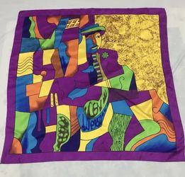 Vintage 80s Picasso scarf Pop Art Rare design