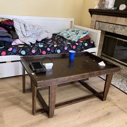 Solid Wood Raised Edge Coffee Table