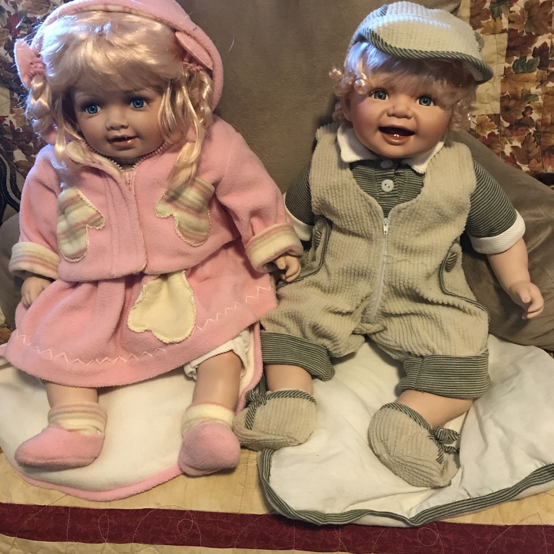Boy And Girl Porcelain  Dolls