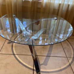 Chrome Glass Coffee Table 37" width but 18" height
