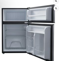 Galanz 3.1 Cu Ft Mini Fridge with Freezer – Stainless Steel, Energy Star, Two-Door Compact Refrigerator