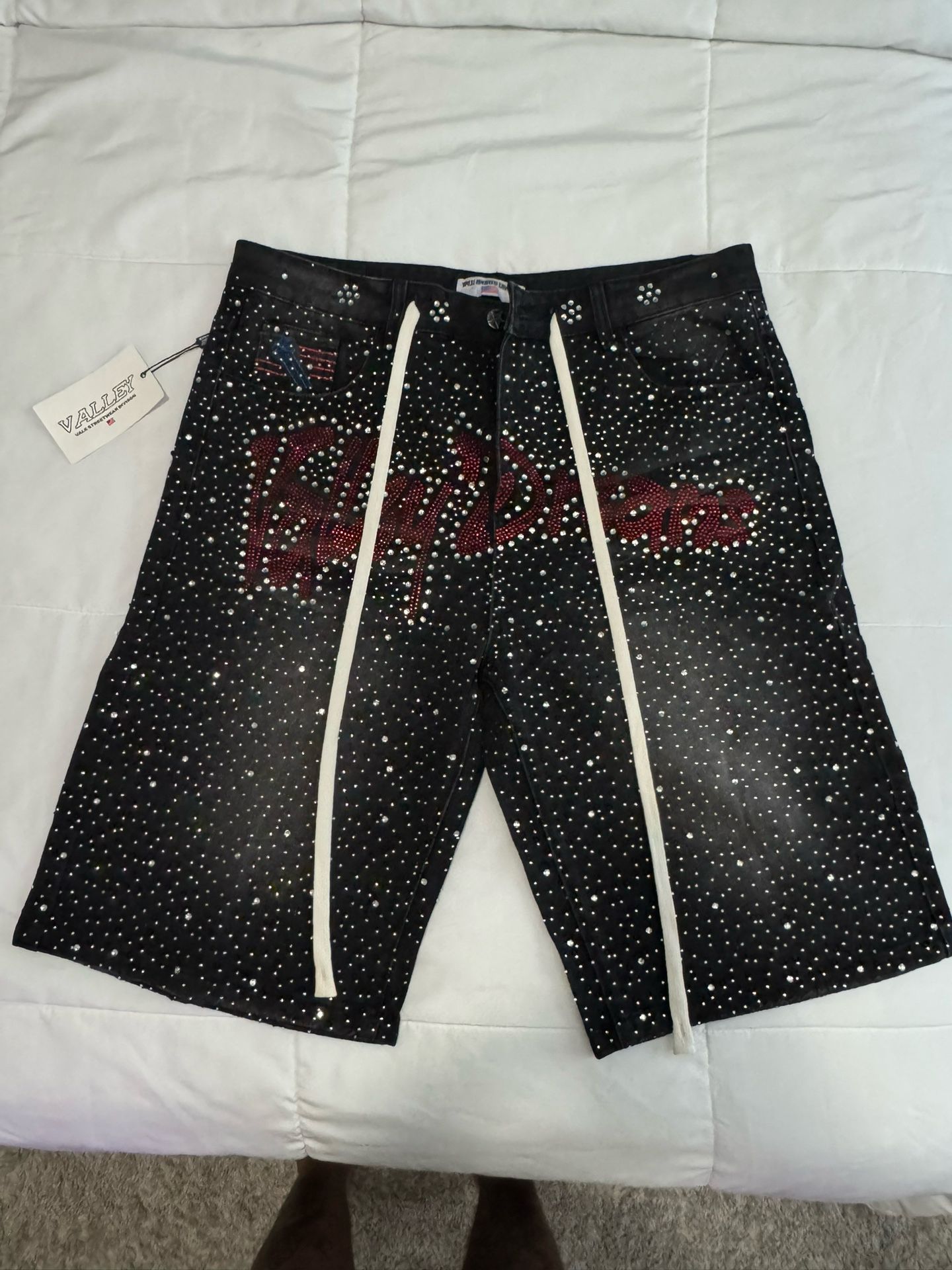 Valley Dreams Rhinestoned Jorts Size 36, Brand New, Authentic