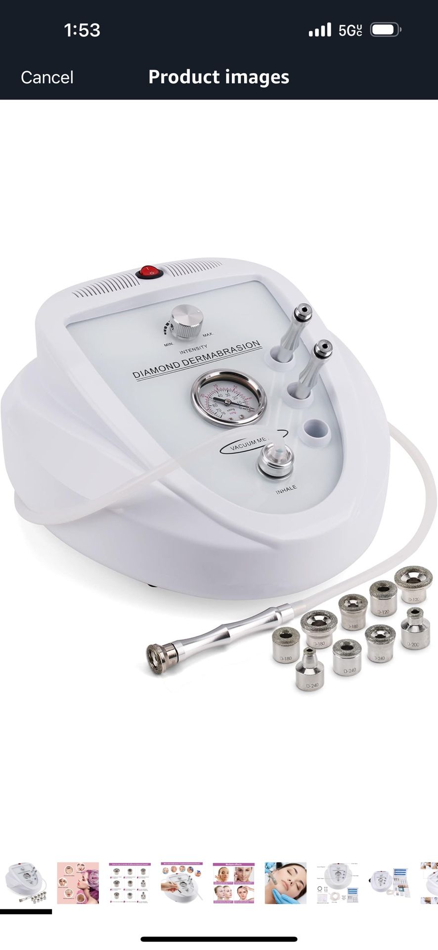 Yofuly Diamond Microdermabrasion Machine, 65-68cmHg Suction Power Professional Dermabrasion, Home Use Facial Skin Care Equipment