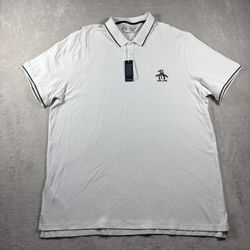 Penguin Munsingwear Polo Shirt Men’s 2XL White Big Logo Golf NWT #1817