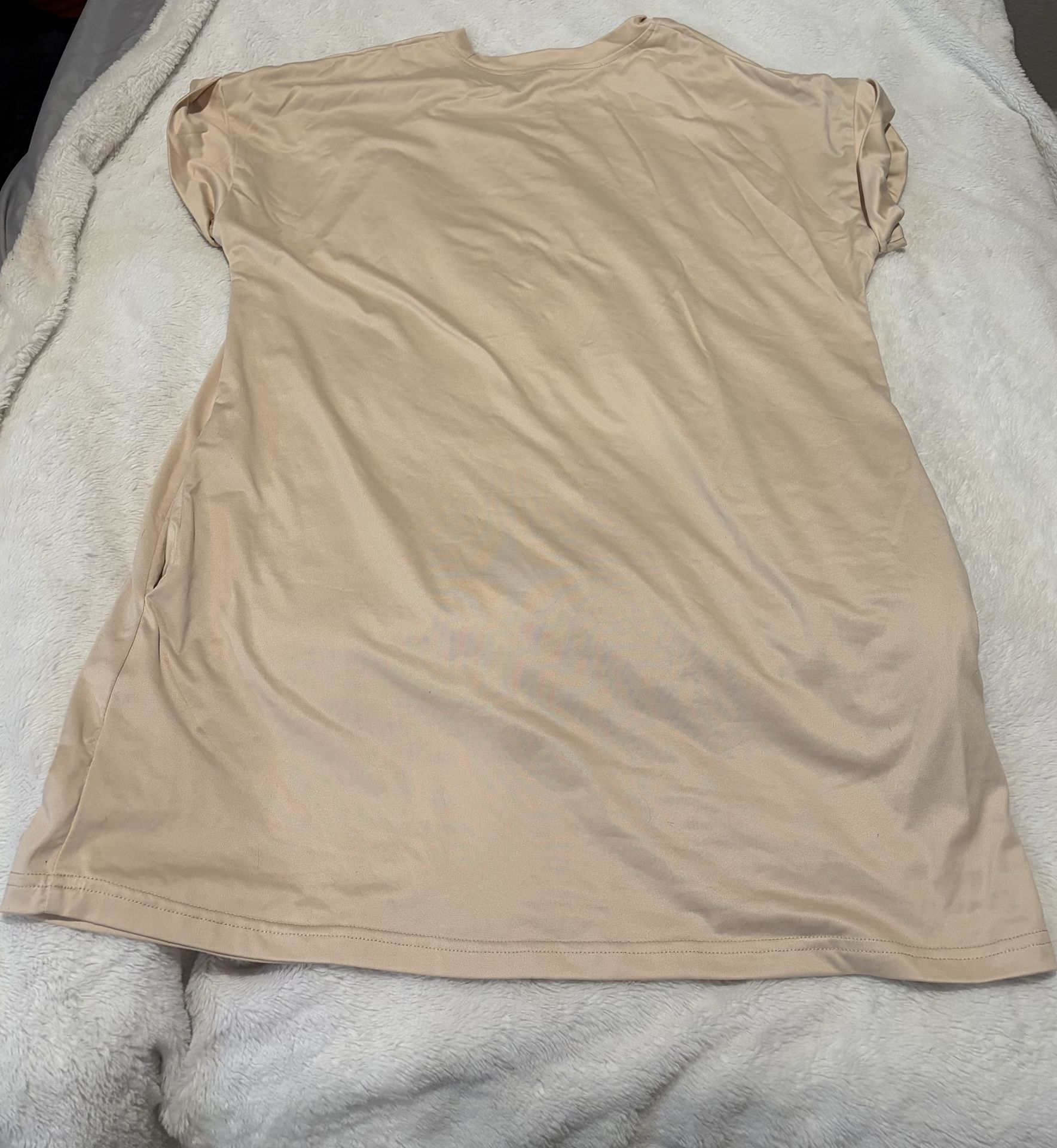 SHEIN Light Tan Short Sleeve Tshirt Dress