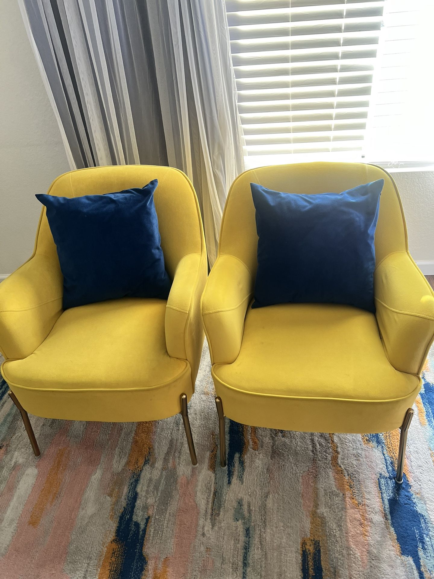 Etta Avenue “Cleo” 26” Wide Velvet Accent Chair – Mustard/Gold