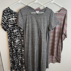 Set of 6 Women’s Size Large LuLaRoe Knit Stretch Dresses, excellent condition 