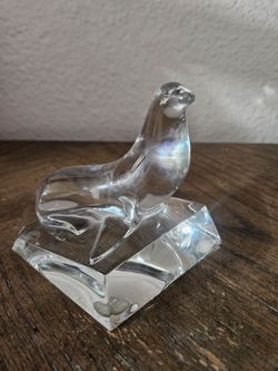 Baccarat crystal seal figurine