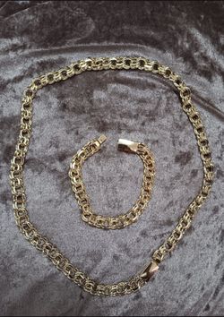 Set 14kt gold plated chino link chain $80
