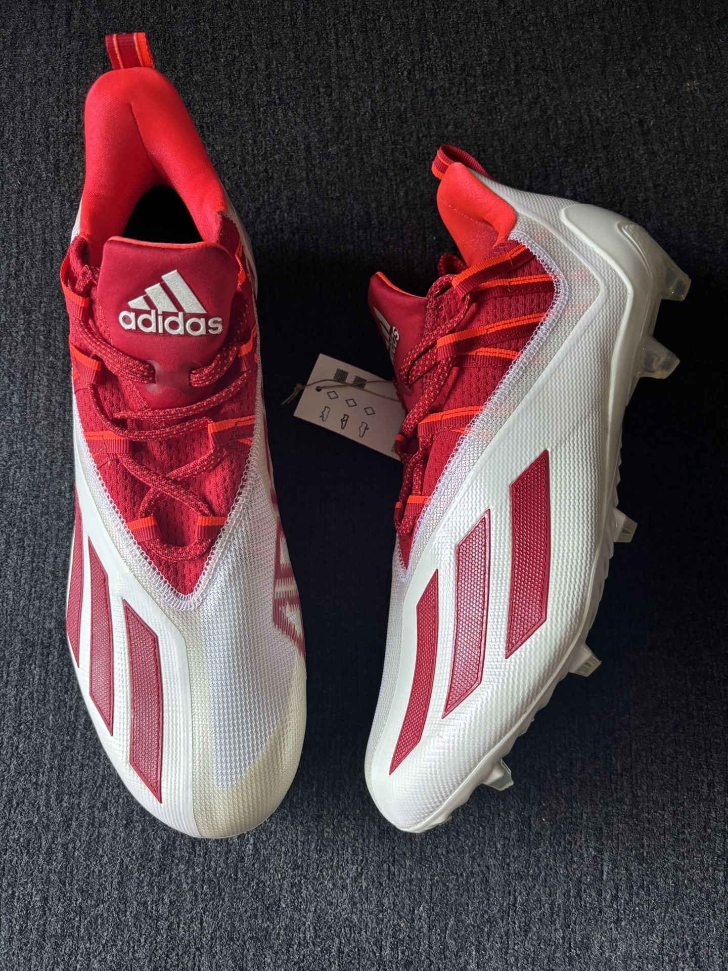 Adidas Adizero 11 “White Solar Red” Football Cleats Size 13