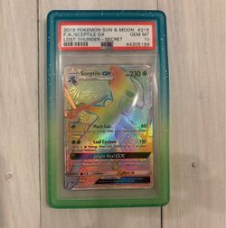 Pokemon Sceptile Gx Rainbow Fullart PSA 10