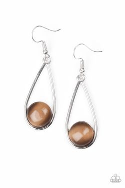 Over The Moon - Brown Earrings