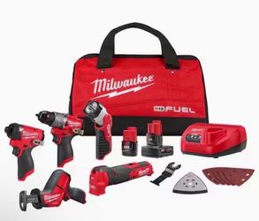 Milwaukee M12 FUEL 12-Volt Lithium-lon Brushless Cordless Combo Kit (5- Tool) w/2 Batteries and Bag