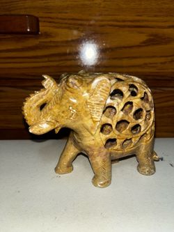 Elephant soap stone carving