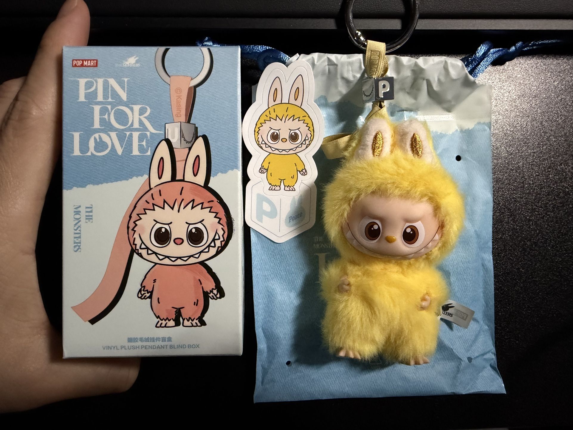 Pop Mart Labubu The Monsters Pin for Love Series "P" Vinyl Plush Pendant