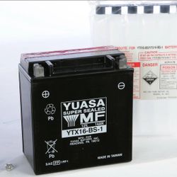 Yuasa YUAM32X61 YTX16-BS-1 Maintenance Free AGM Battery with Acid pack