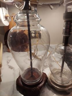 Set of 2 glass lamps fillable
