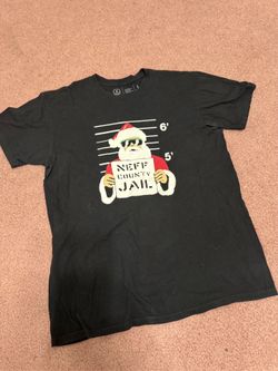 Neff large black men’s Santa Claus Christmas t shirt 