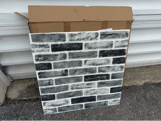 (20) Peel and Stick 27” Faux Brick 3D Textured Self Adhesive Backsplash WallPaper Panels New in Box  27x27in