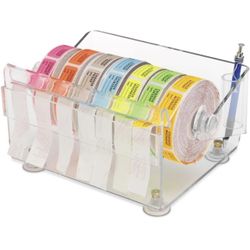 Acrylic Pre-Cut Label Dispenser, 4.5" H x 9.5" W x 7.5" D