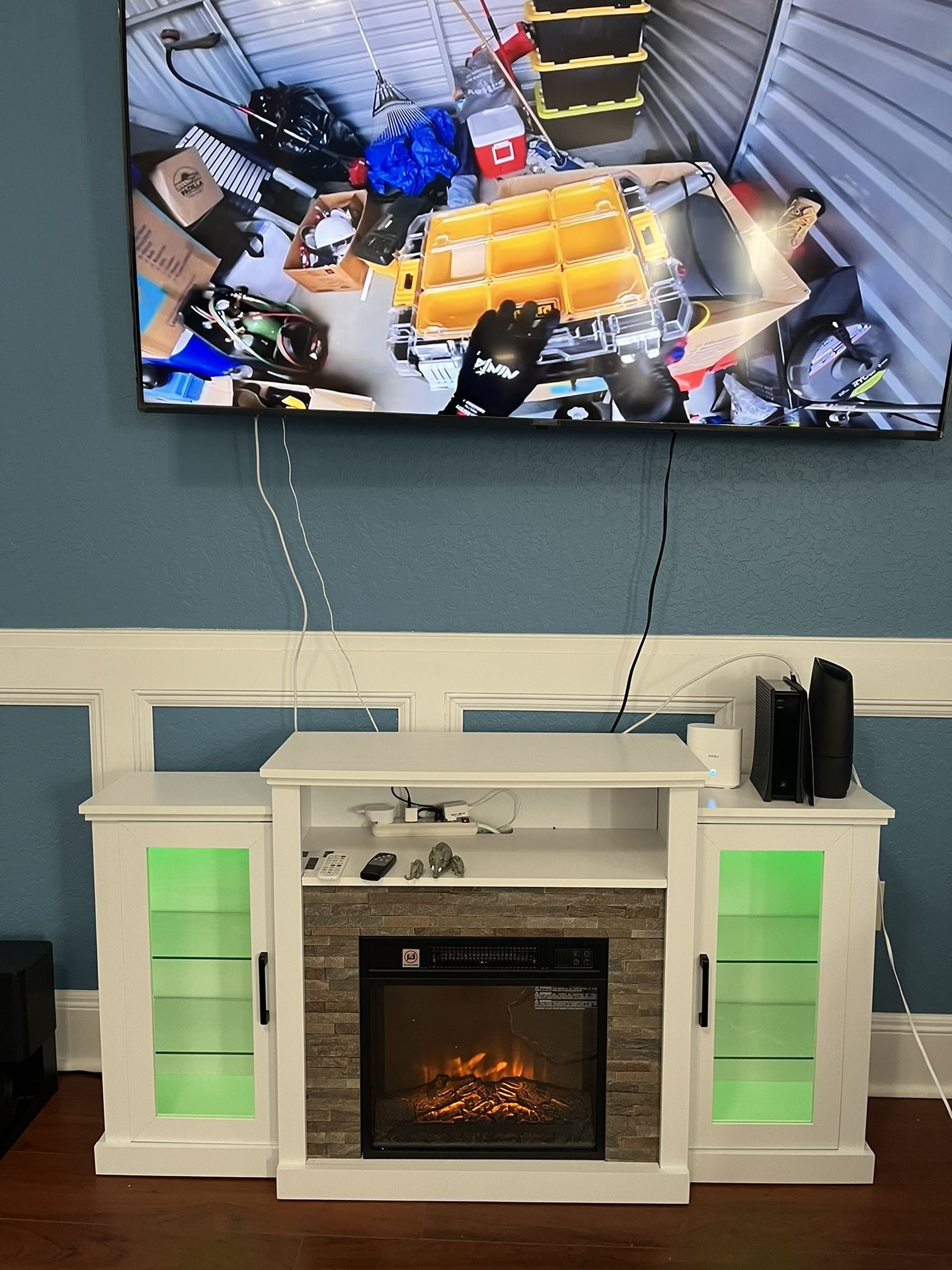 console Fireplace White
