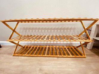 Brand New In Box Bamboo Racks Indoor Shoe Rack, Plant Holder