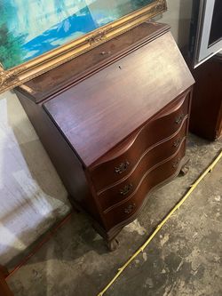 Antique Mahogany Secretary Desk with Drawers