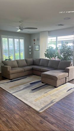 3PC Large Gray Living Spaces Sectional with Free Delivery