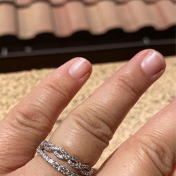 Lab Created White Sapphire Sterling Silver Size 7 Ring