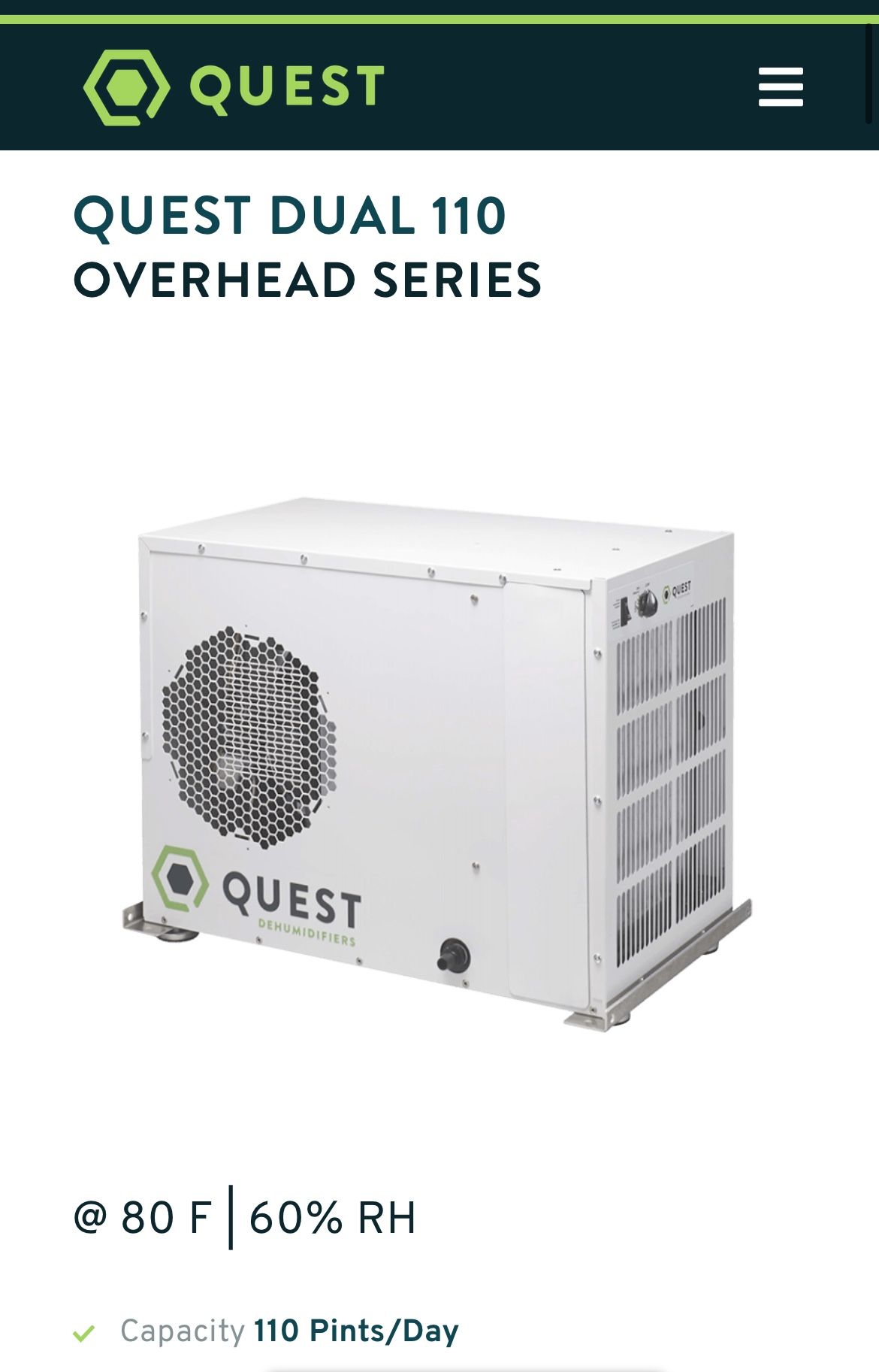 QUEST DUAL 110 OVERHEAD SERIES