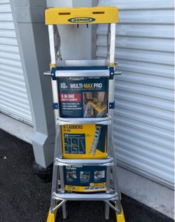 18 ft. Reach Aluminum 6-in-1 Multi Position Ladder with 375 lb. Load Capacity Type IAA Duty Rating
