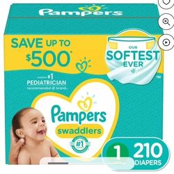 $35🍓🍓P#42🍓🍓Pampers Swaddlers Diapers, Size 1 (8-14 Pounds), 210 Count 210