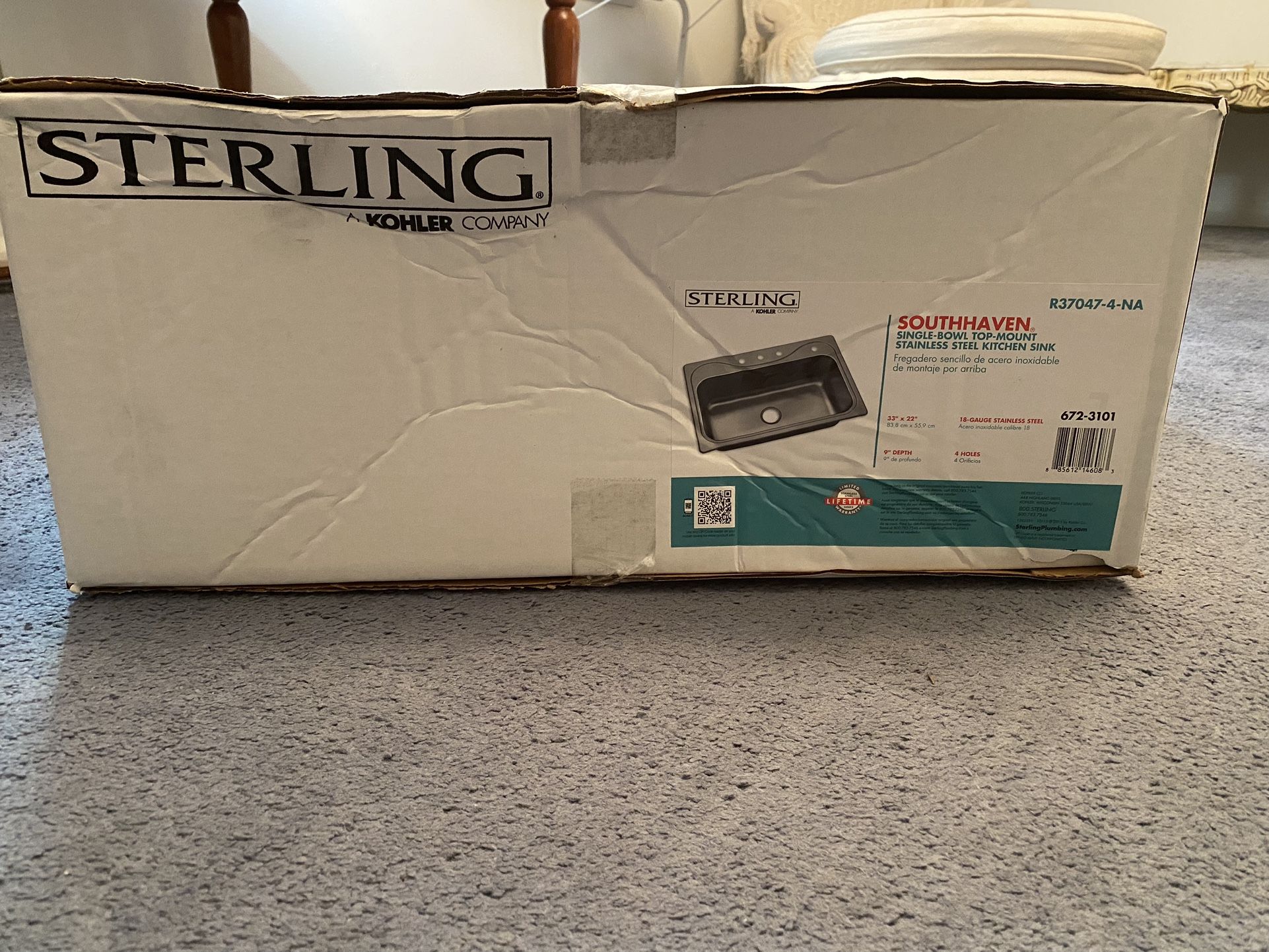 SOUTHHAVEN Single-Bowl Top-Mount Stainless Steel Kitchen Sink