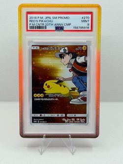 2018 Japanese Sun & Moon Red’s Pikachu Promo PSA 9