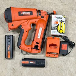 Two Paslode Finish Nailers with Extra Batteries Gas Cartridge
