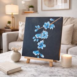 Hand-Painted Floral Art on Stainless Steel – Original Piece