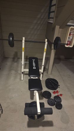 $125 Millennium Weight Bench and Free Weights
