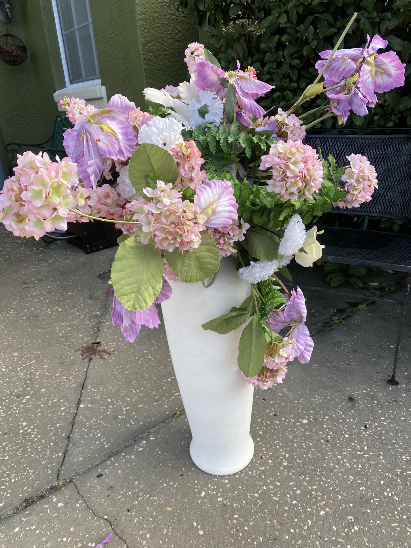 Taller Flower Vase w/ Faux Flowers