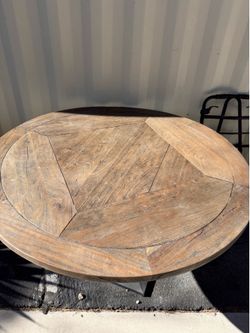 Round wooden table