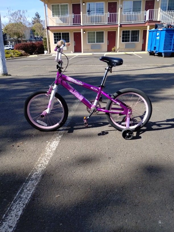 New Little Girl Bike Training Wheels Attached 