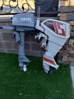 Two outboards seaking 15 hp and Yamaha 5hp two stroke