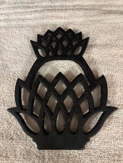 Vintage Black Cast Iron Pineapple Trivet