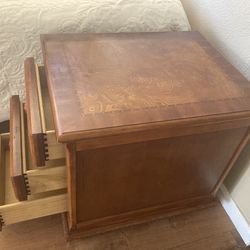 Quality Solid Wood Inlay Nightstand Bedstand Side Table Bed Stand Bedroom Dresser 3 Drawers